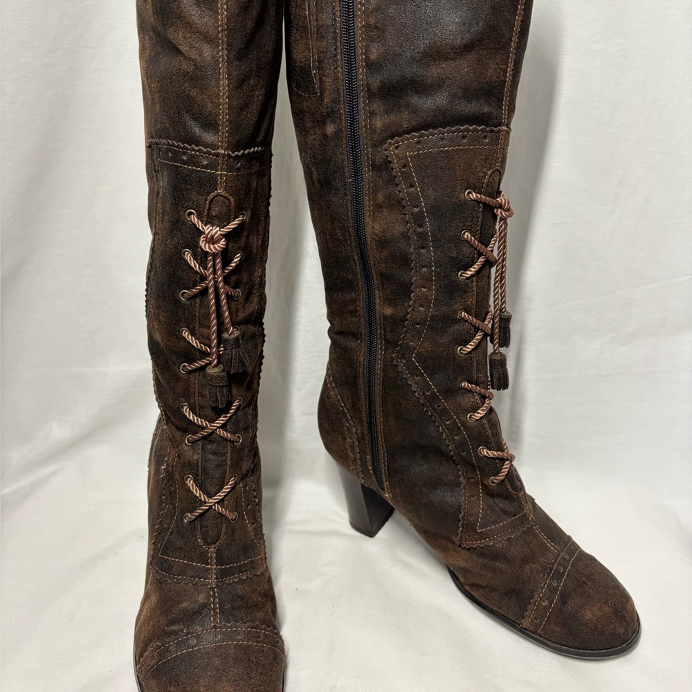 Monique Dark Brown Suede Boots 8M